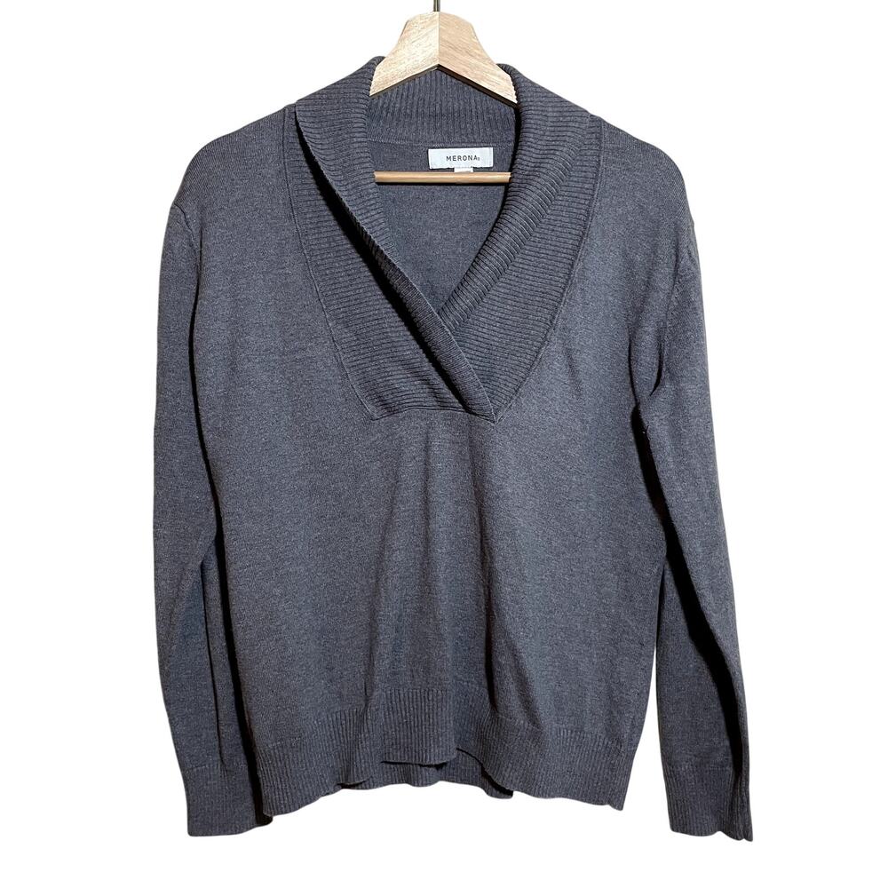 Merona cotton knit cowl neck pullover sweater women's size 16W casual top